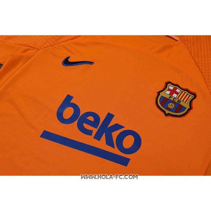 Chandal del Barcelona 2022-2023 Manga Corta Naranja - Pantalon Corto